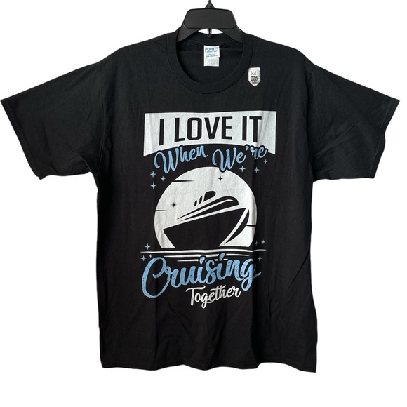 Port & Company Tops - Black “Love Cruisin” Short Sleeves TShirt Large Unisex BNWT